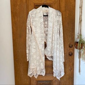 Somedays Lovin draped cardigan net cream ivory